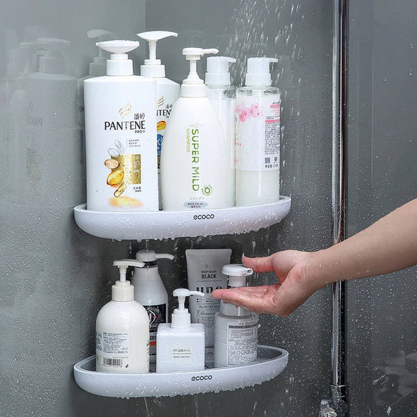 Kendinden Yapışkanlı Banyo Köşe Rafı